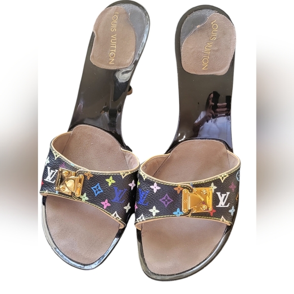 LOUIS VUITTON Murakami Monogram Mules Size 39.5 - US 9.5 - Picture 2 of 8